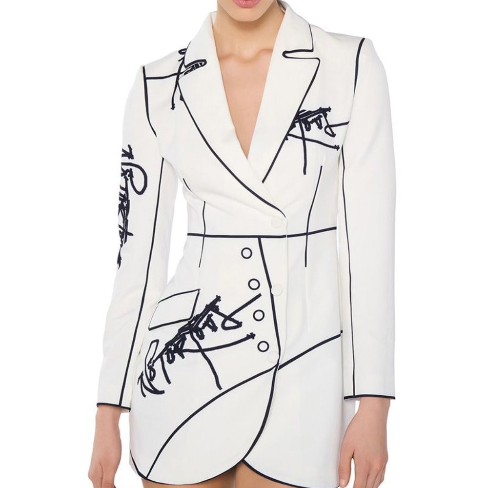 Outlined Mini Blazer Dress